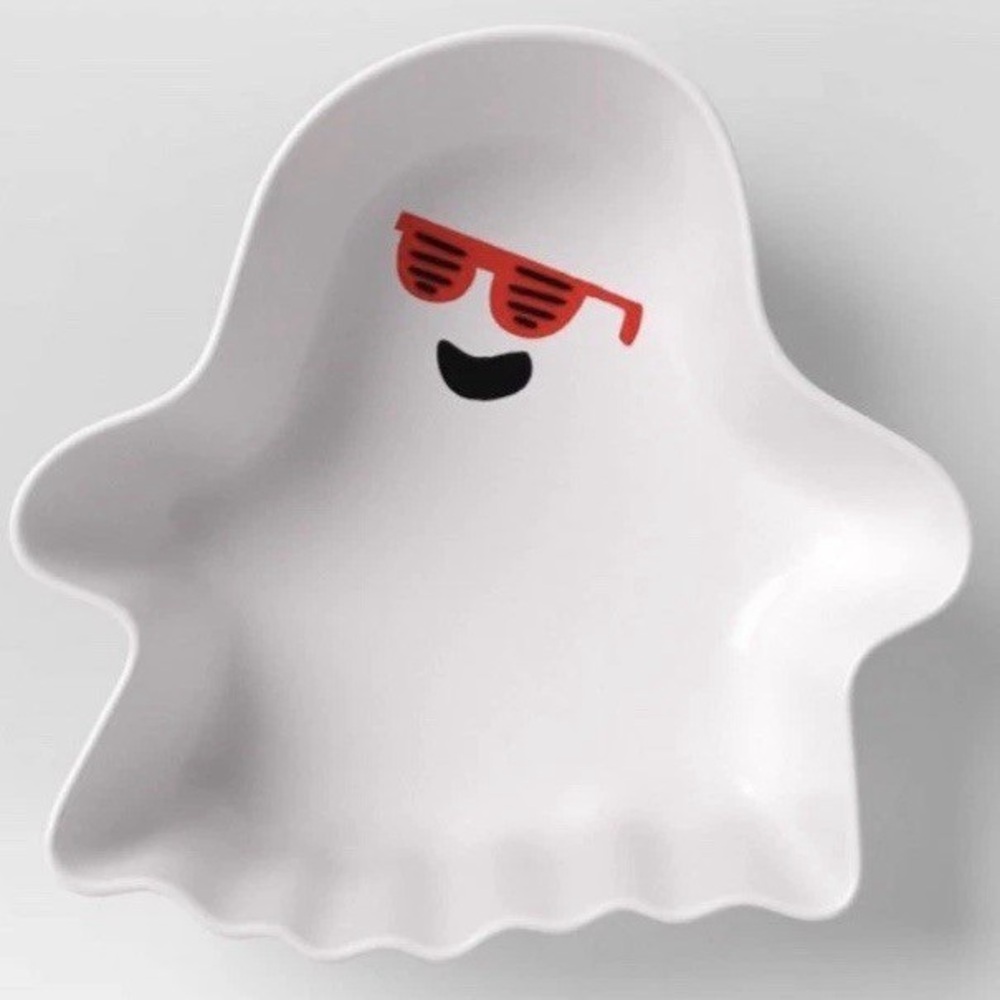 Ghost Shaped Dish with Red Sunglasses 4 pack